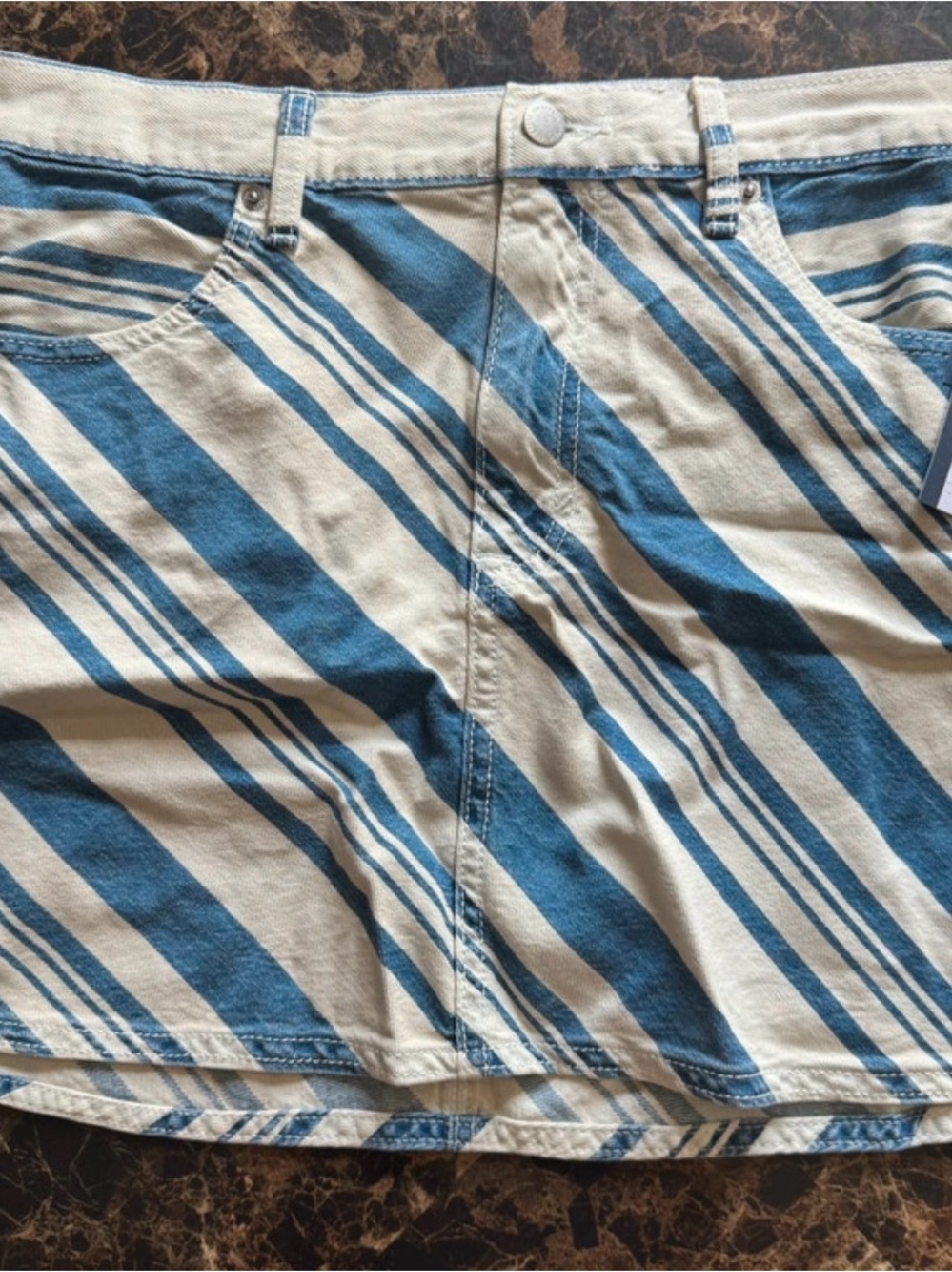 Target Blue and Cream Striped Women's Board Shorts